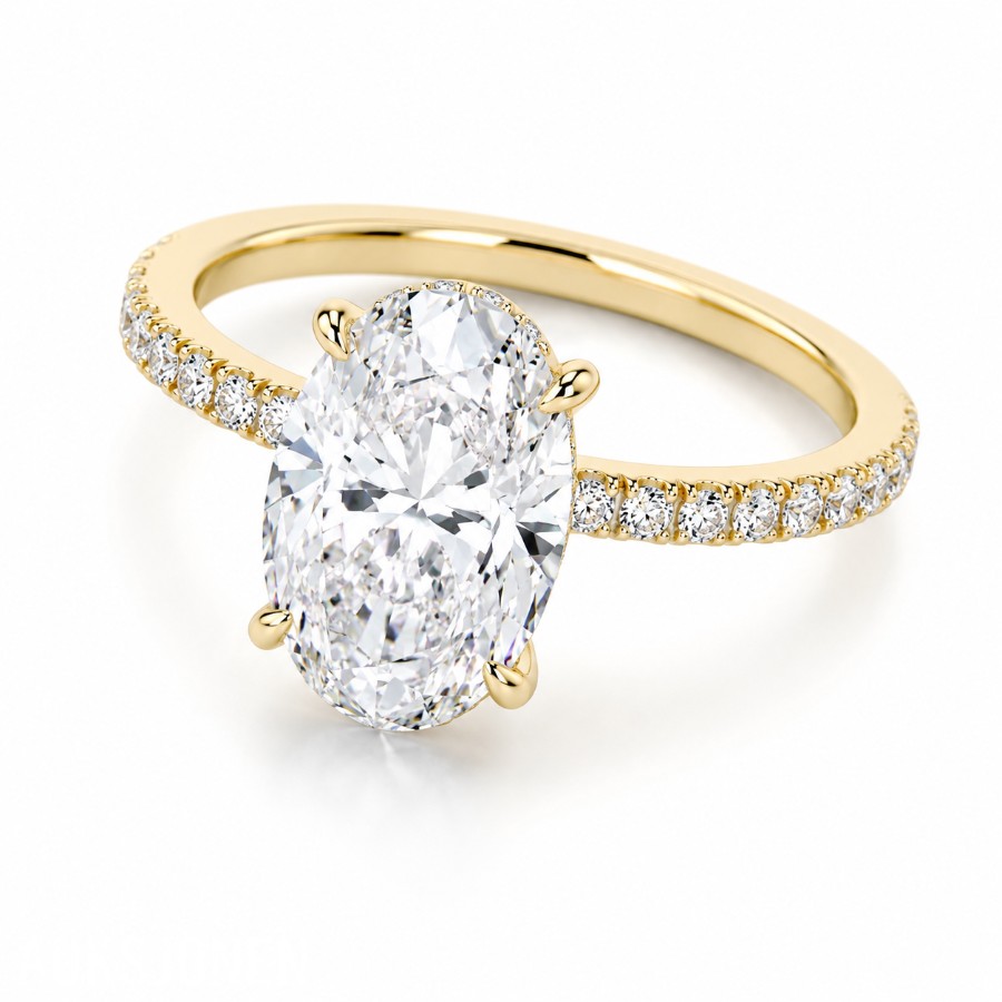 2,00CT DIAMANTRING I 14k GULL MED SERTIFIKAT